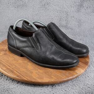 Johnston & Murphy Flex Black Leather SlipOn Loafer Shoes 1661 Mens Sz 10M